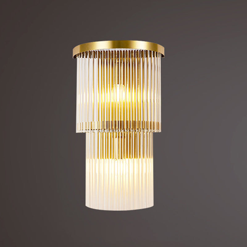 Modern Style Tiered Wall Sconce Crystal Sconces for Living Room