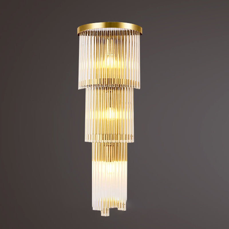 Modern Style Tiered Wall Sconce Crystal Sconces for Living Room