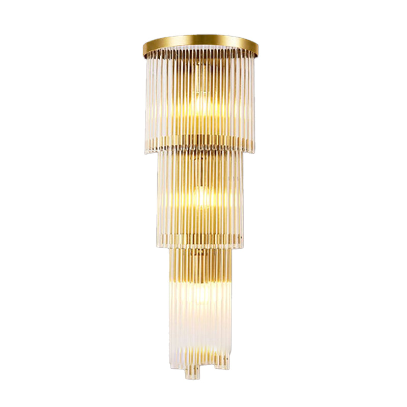 Modern Style Tiered Wall Sconce Crystal Sconces for Living Room