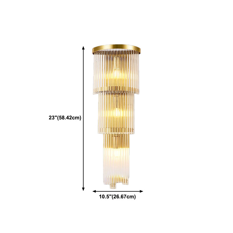 Modern Style Tiered Wall Sconce Crystal Sconces for Living Room