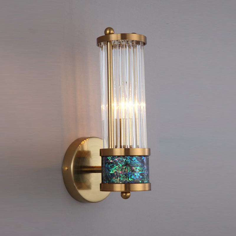 Modern Style Cylinder Shape Wall Sconce Crystal Sconces for Bedroom