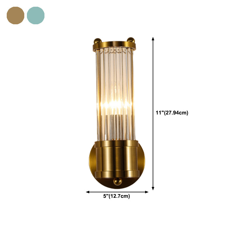 Modern Style Cylinder Shape Wall Sconce Crystal Sconces for Bedroom