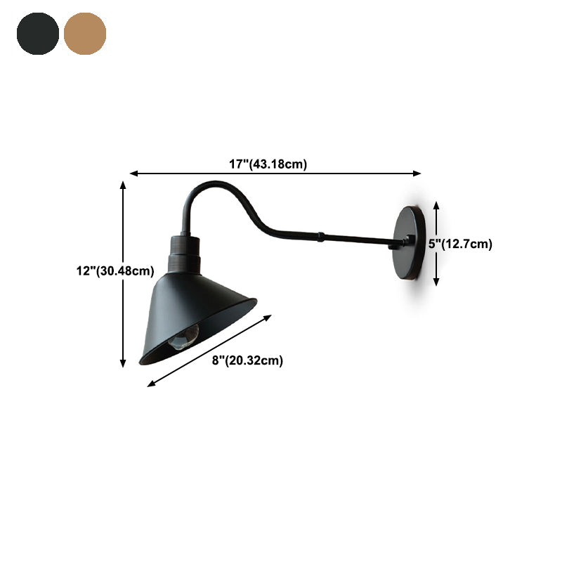 1-Light Industrial Style Wall Sconce Metal Sconces Light in for Outdoor