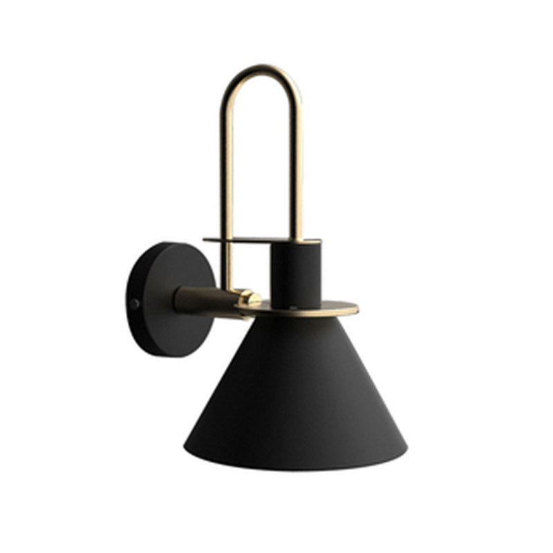 Modern Style Cone Shape Wall Sconce Metal 1 Light Sconces for Bedroom