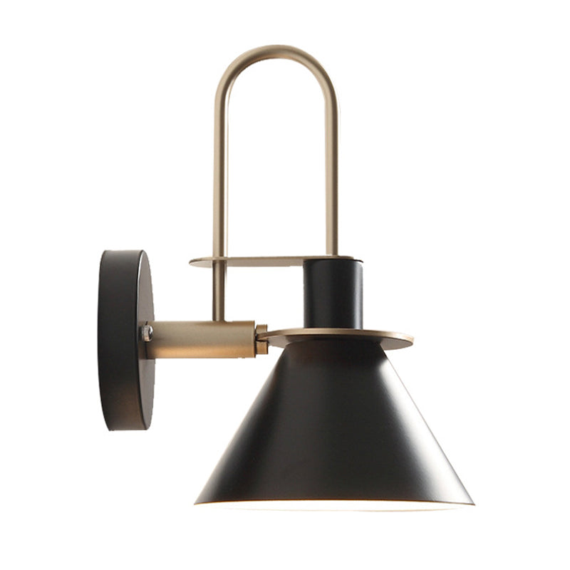 Modern Style Cone Shape Wall Sconce Metal 1 Light Sconces for Bedroom