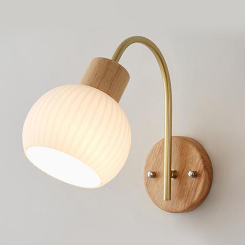 Wood Wall Light Fixture Modern Style Wall Lamp for Living Room
