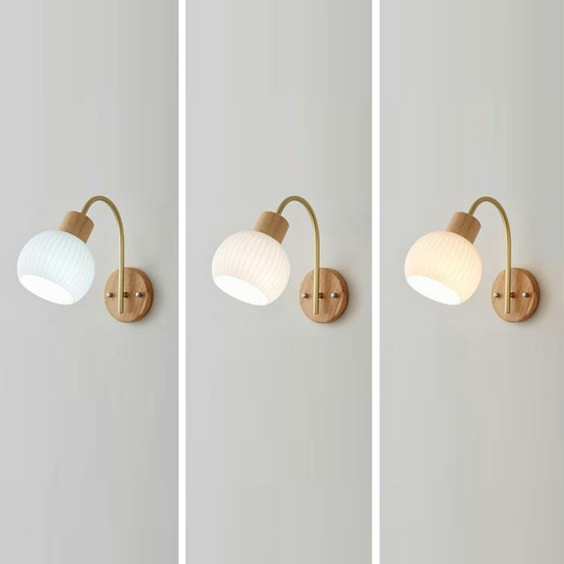 Wood Wall Light Fixture Modern Style Wall Lamp for Living Room
