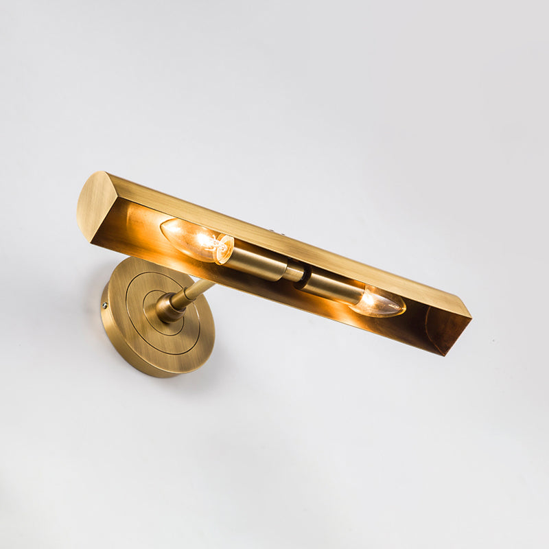 Brass Finish 2-Light Modernism Bathroom Vanity Light LED Bath Bar