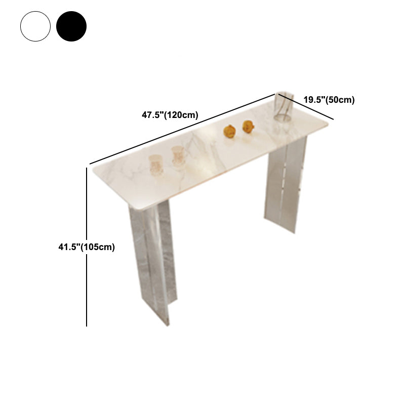 Contemporary Style Stone Bar Table Rectangle Bistro Pub Table