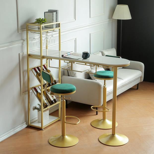 Specialty Pub Table Glam Bar Height 41-inch Bar Table with Wine Rack