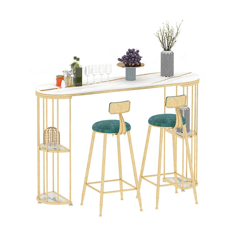 Glam Pub Table Bar Height Oval Bar Table with Double Pedestal for Indoor Use