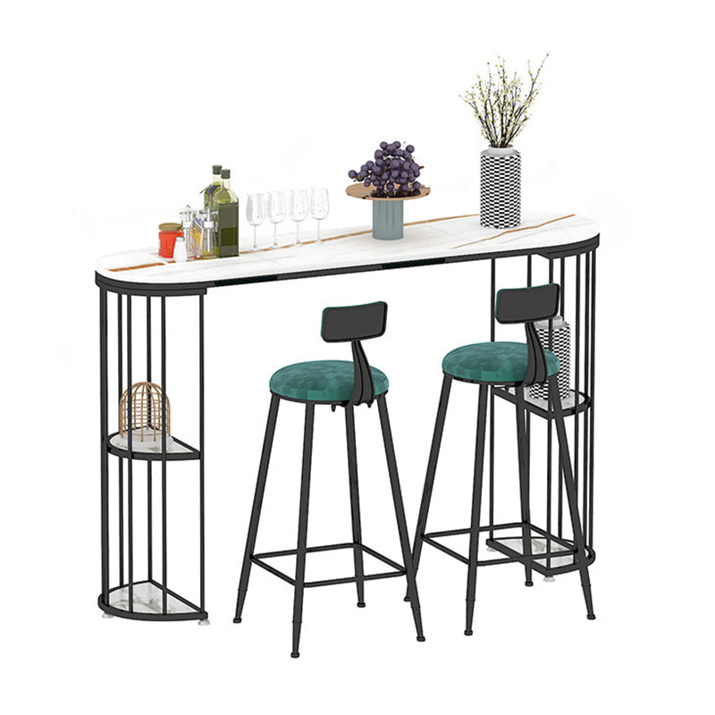 Glam Pub Table Bar Height Oval Bar Table with Double Pedestal for Indoor Use