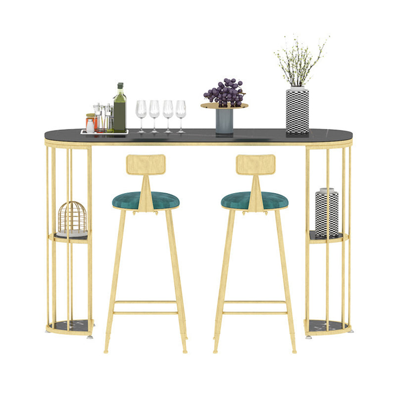 Oval Pub Table Bar Height Glam Bar Table for Indoor and Outdoor