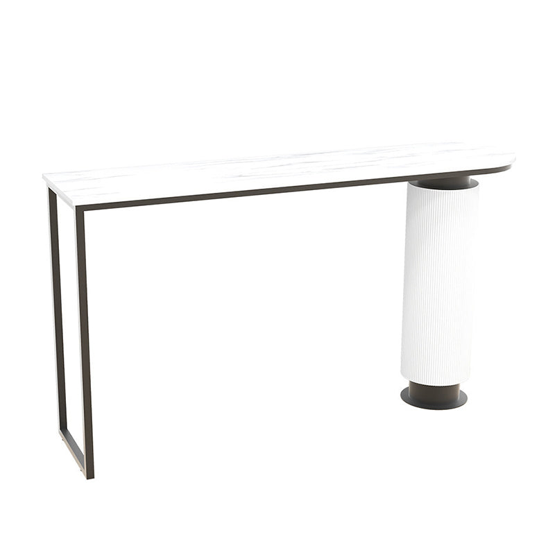 Contemporary Indoor Free Form Bar Table Stone Top and Metal Base Bar Table