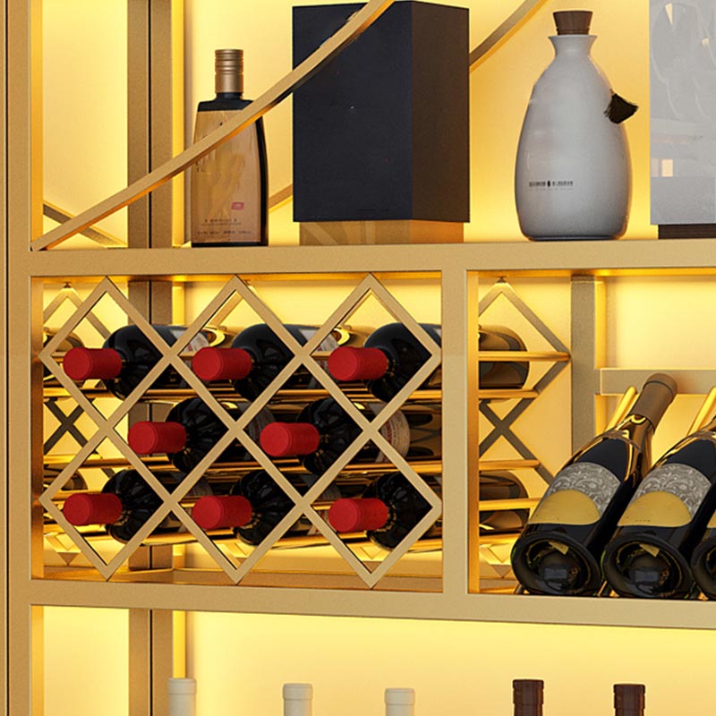 Gold Metal Wine Rack Bottle Freestanding with Shelf Wine Bottle Rack