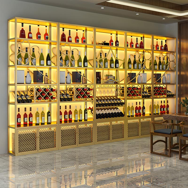 Gold Metal Wine Rack Bottle Freestanding with Shelf Wine Bottle Rack