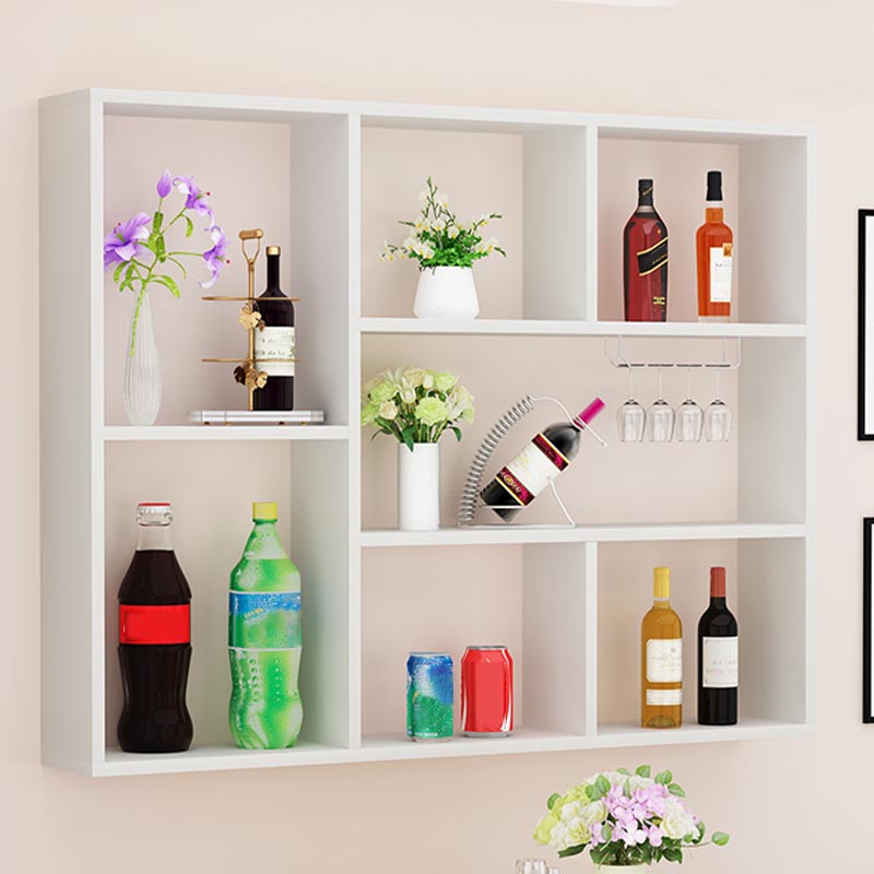 Wood Wall Mounted Wine Rack Modern Wine Rack with Shelf for Kitchen