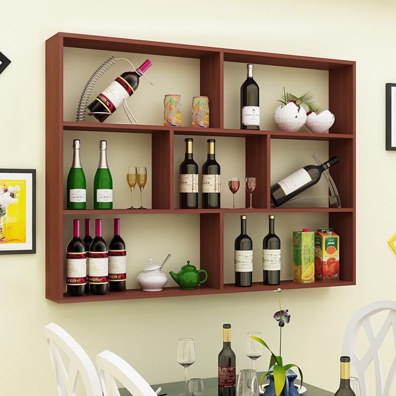Wood Wall Mounted Wine Rack Modern Wine Rack with Shelf for Kitchen