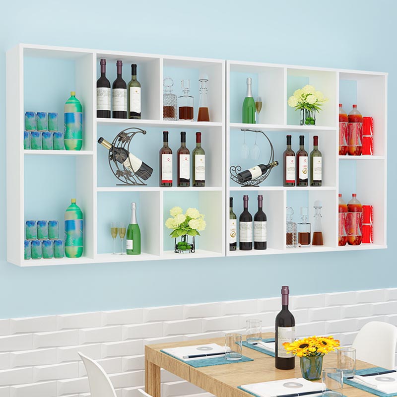 Wood Wall Mounted Wine Rack Modern Wine Rack with Shelf for Kitchen