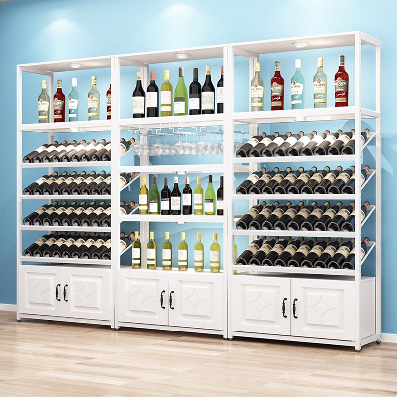 Mid-Century Modern Wine Rack Floor Solid Wood Wine Holder Rack