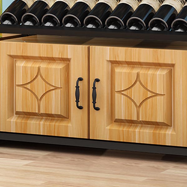 Mid-Century Modern Wine Rack Floor Solid Wood Wine Holder Rack