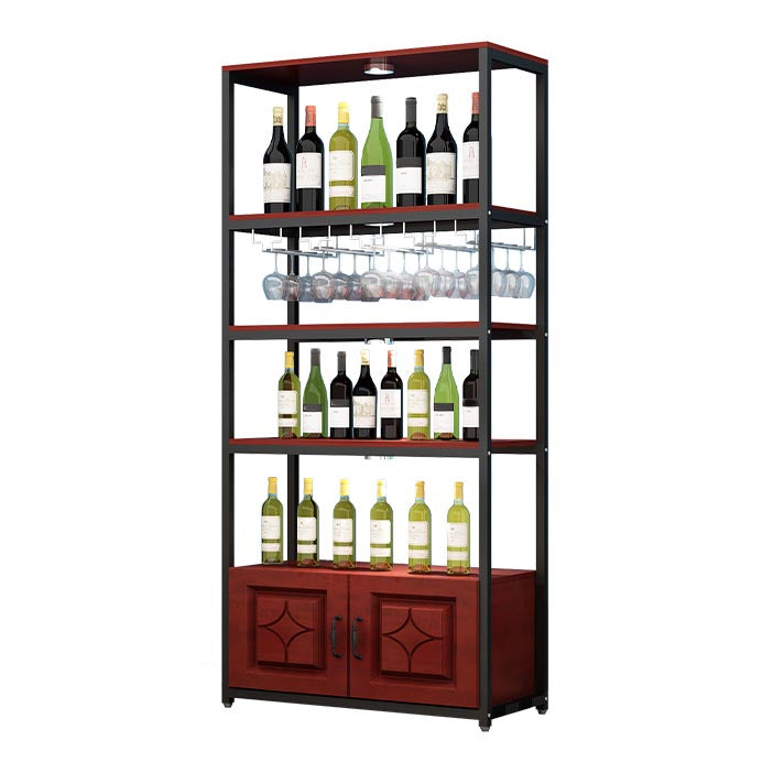 Mid-Century Modern Wine Rack Floor Solid Wood Wine Holder Rack