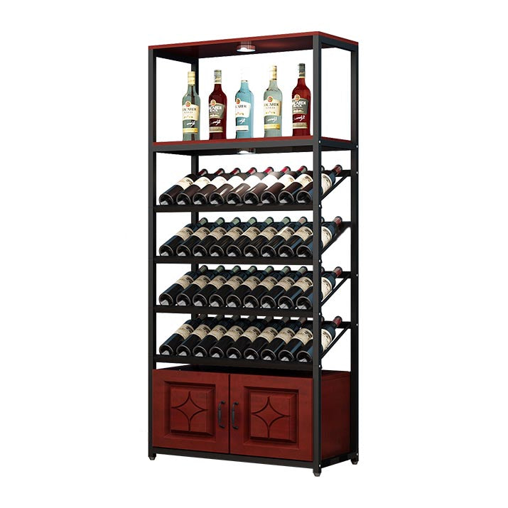 Mid-Century Modern Wine Rack Floor Solid Wood Wine Holder Rack