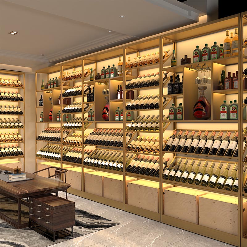 Luxe Metal Wine Rack Kit Freestanding Wine Holder Rack with Shelf