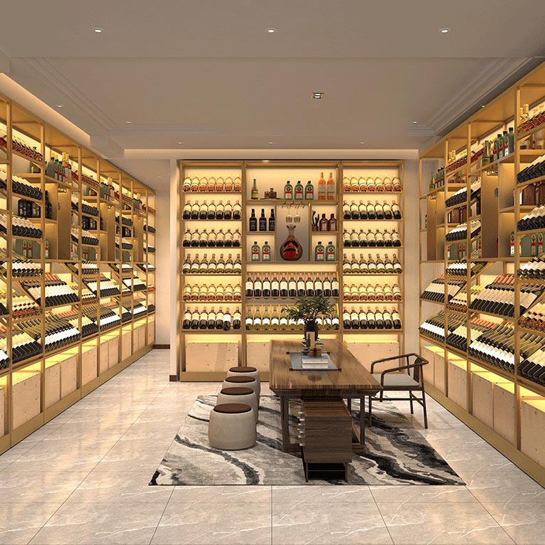 Luxe Metal Wine Rack Kit Freestanding Wine Holder Rack with Shelf