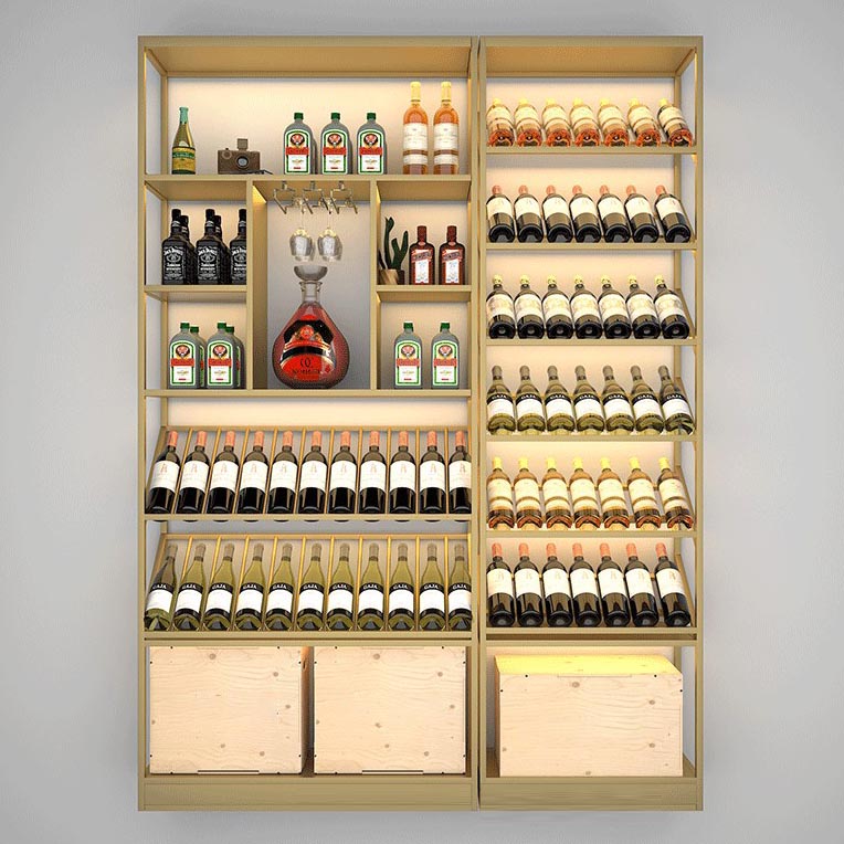 Luxe Metal Wine Rack Kit Freestanding Wine Holder Rack with Shelf