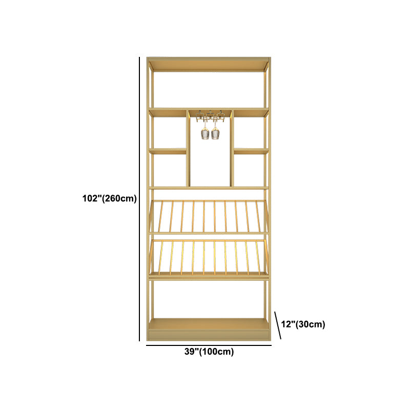Luxe Metal Wine Rack Kit Freestanding Wine Holder Rack with Shelf
