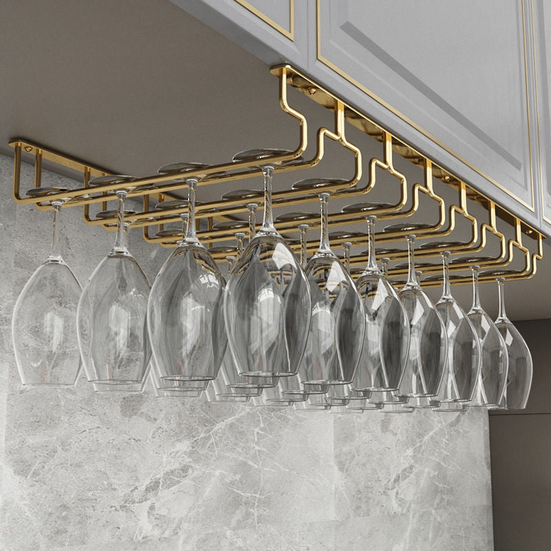 Modern Hanging Wine Glass Rack Metal Glass & Stemware Holder for Kitchen