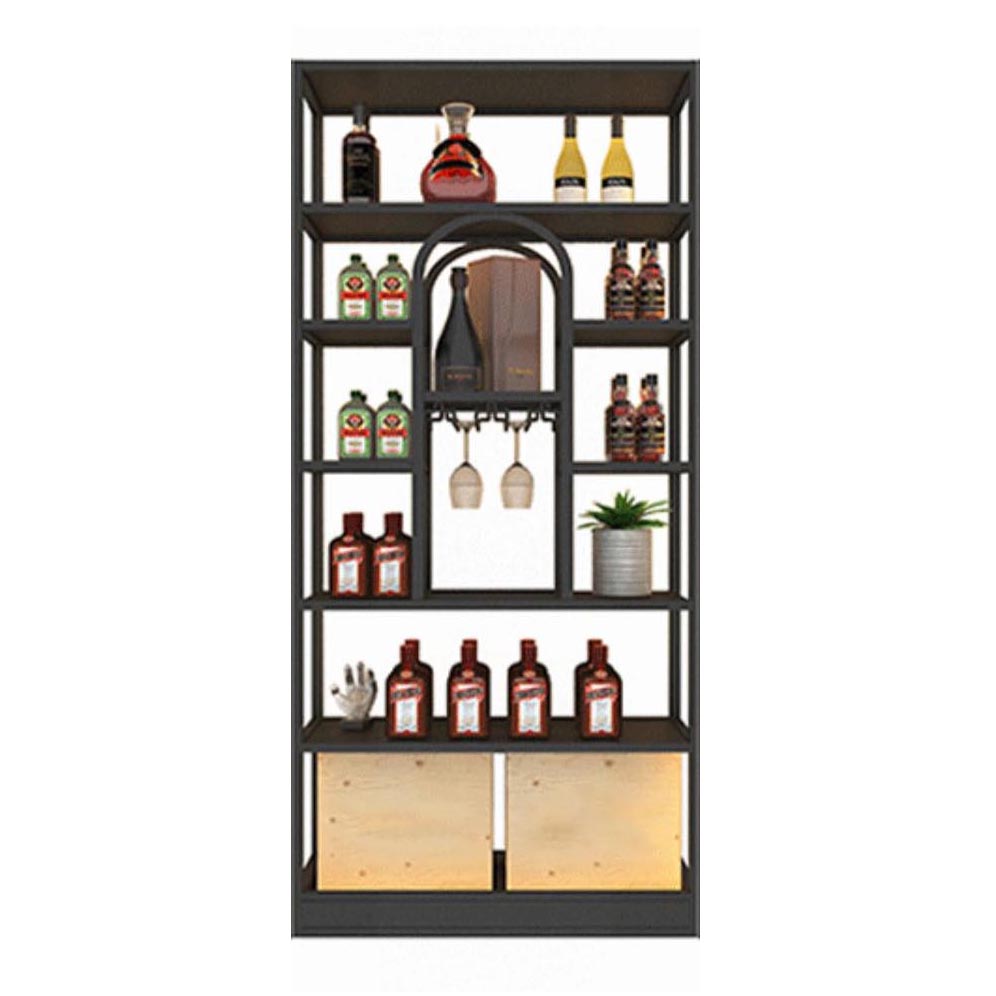 Freestanding Luxury Wine Jail Metal with Shelf Wine Rack Kit 11.8"Wide