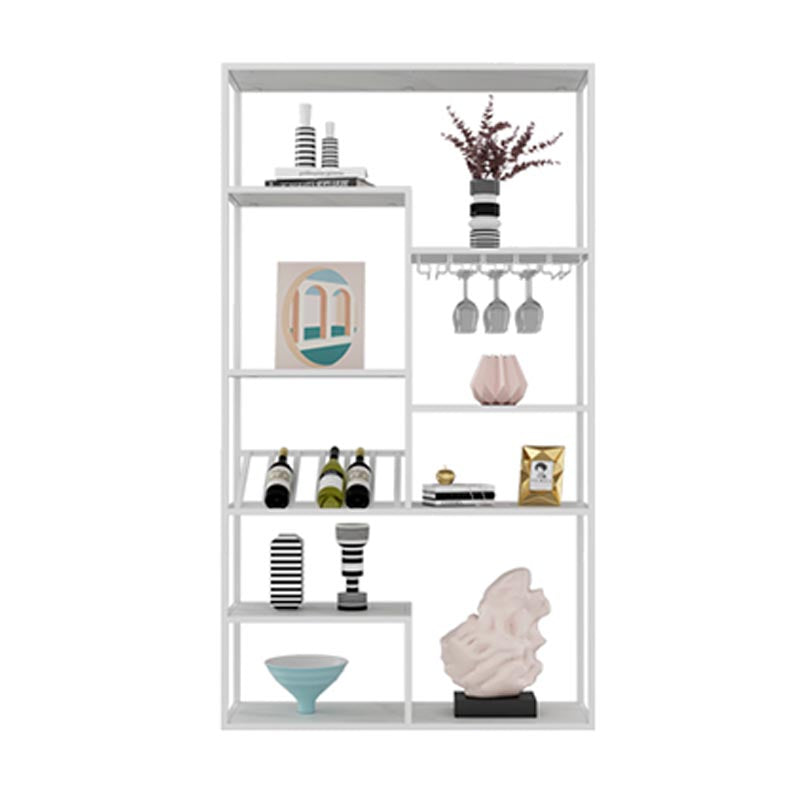 Metal Floor Wine Bottle & Glass Rack Modern Wine Rack Kit with Shelf