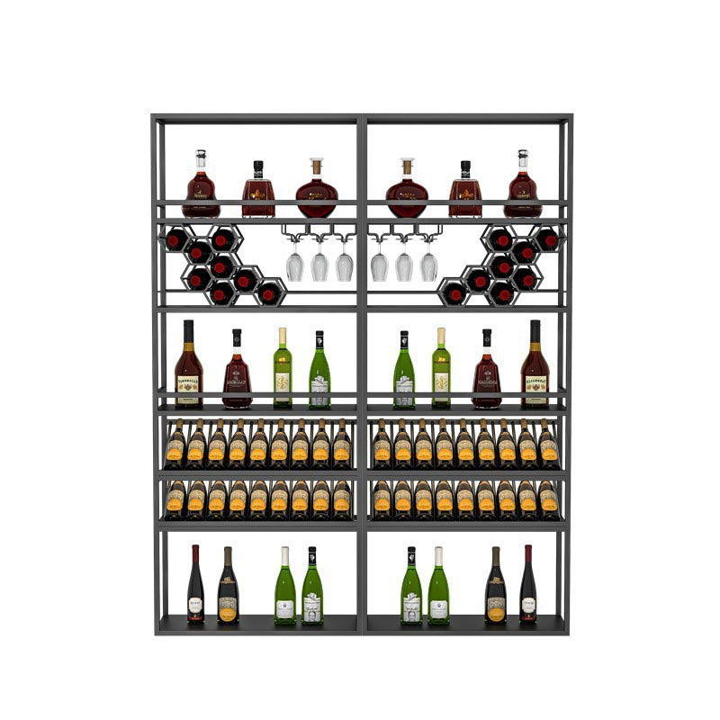 Modern Wine Shelf Freestanding Metal Wine Holder Rack with Shelf