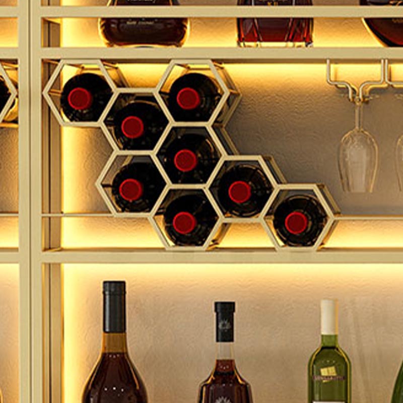 Modern Wine Shelf Freestanding Metal Wine Holder Rack with Shelf