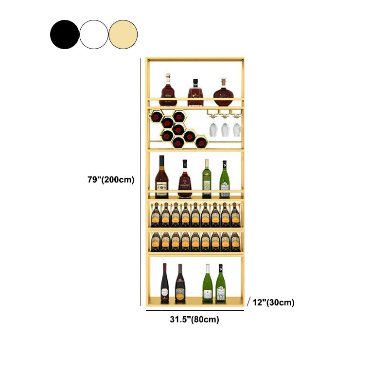 Modern Wine Shelf Freestanding Metal Wine Holder Rack with Shelf