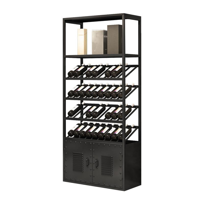 Metal Floor Wine Bottle & Glass Rack Modern Wine Holder Rack with Shelf