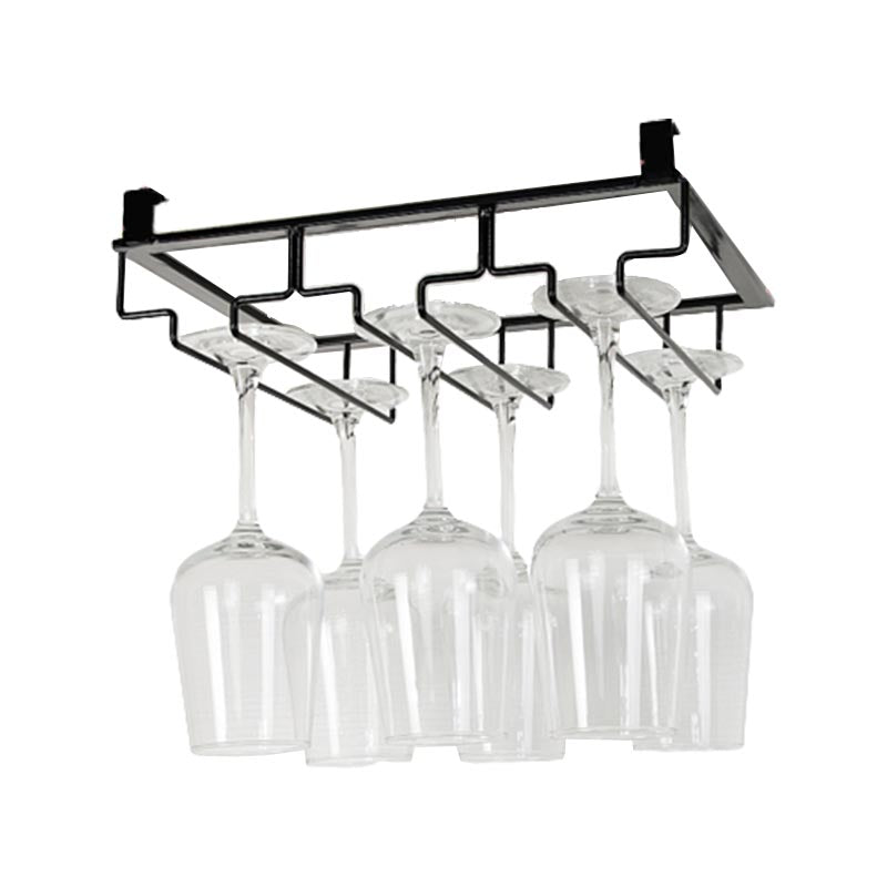 Modern Hanging Wine Glass Rack Metal Glass & Stemware Holder under Cabinet