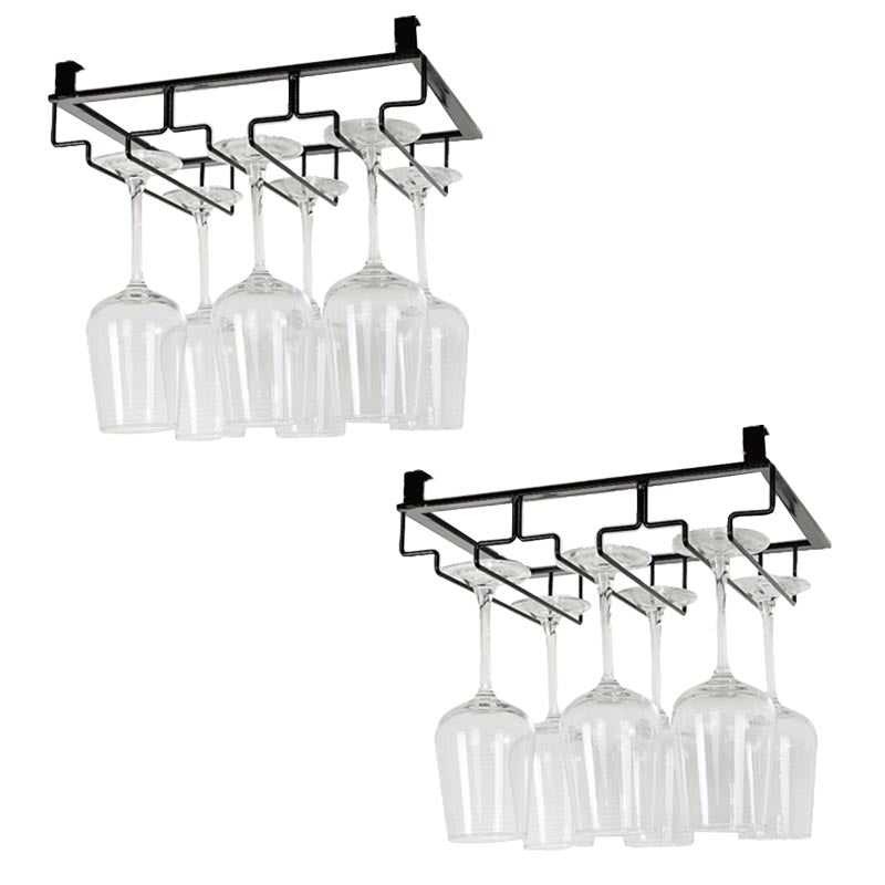 Modern Hanging Wine Glass Rack Metal Glass & Stemware Holder under Cabinet
