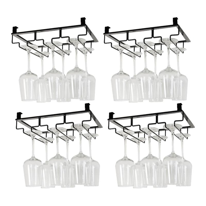 Modern Hanging Wine Glass Rack Metal Glass & Stemware Holder under Cabinet