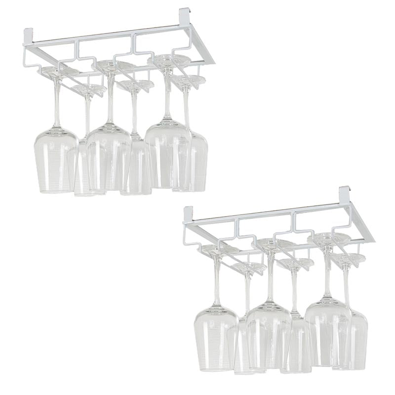 Modern Hanging Wine Glass Rack Metal Glass & Stemware Holder under Cabinet