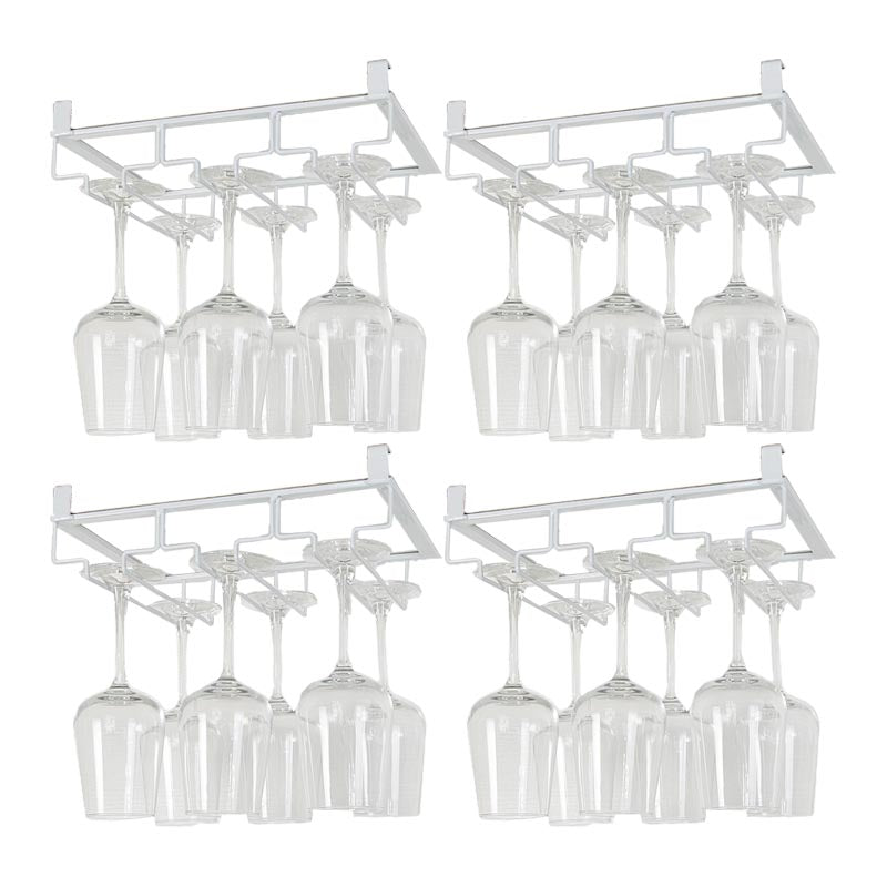 Modern Hanging Wine Glass Rack Metal Glass & Stemware Holder under Cabinet
