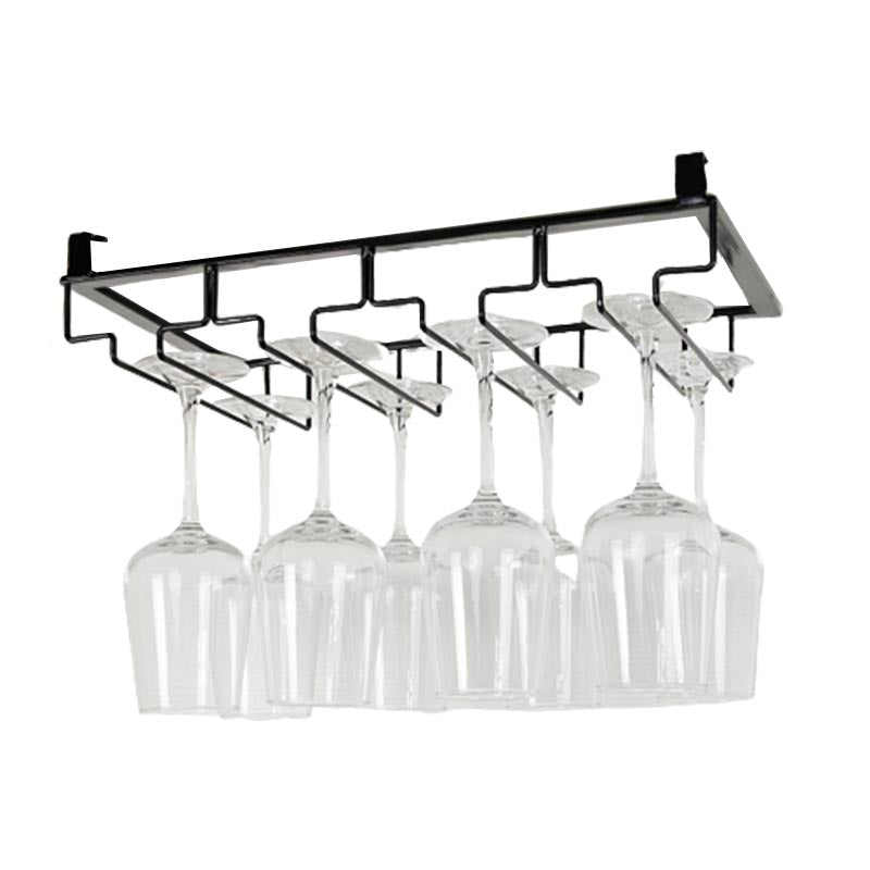 Modern Hanging Wine Glass Rack Metal Glass & Stemware Holder under Cabinet