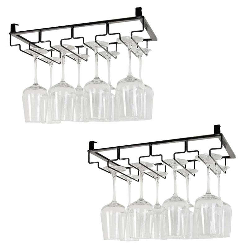 Modern Hanging Wine Glass Rack Metal Glass & Stemware Holder under Cabinet