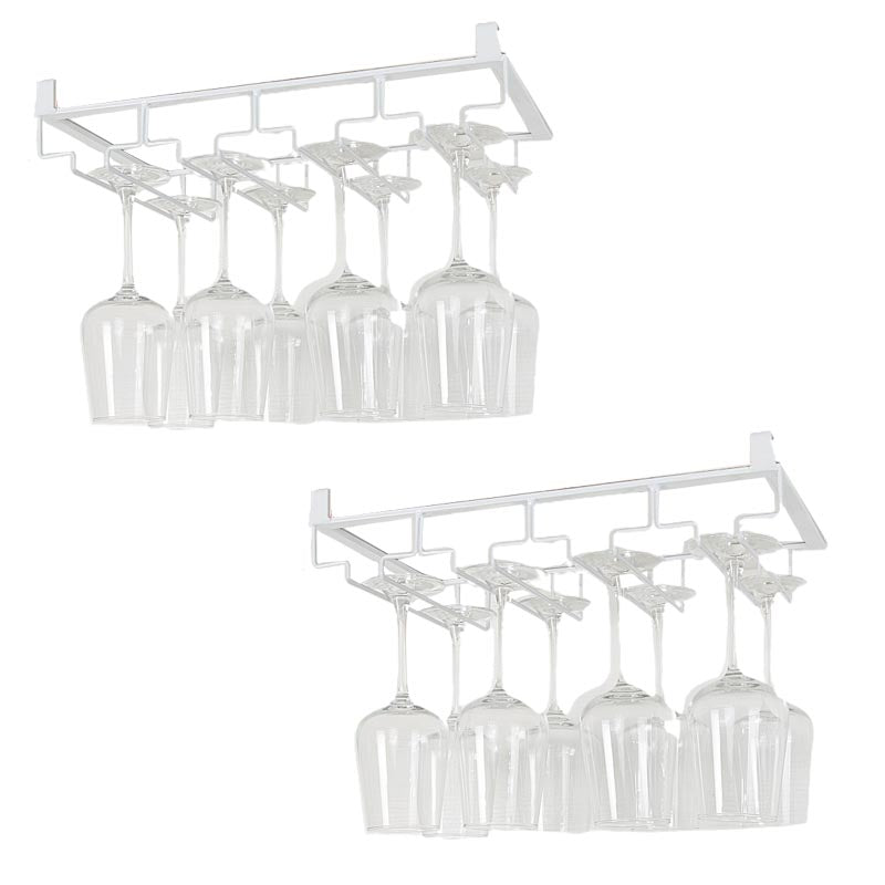 Modern Hanging Wine Glass Rack Metal Glass & Stemware Holder under Cabinet