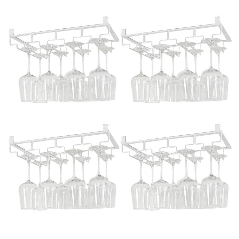 Modern Hanging Wine Glass Rack Metal Glass & Stemware Holder under Cabinet
