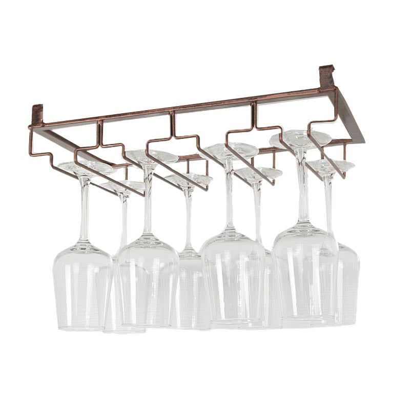 Modern Hanging Wine Glass Rack Metal Glass & Stemware Holder under Cabinet