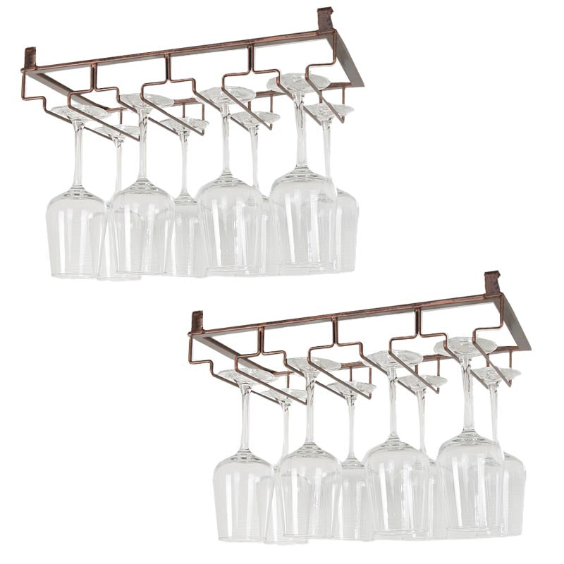 Modern Hanging Wine Glass Rack Metal Glass & Stemware Holder under Cabinet