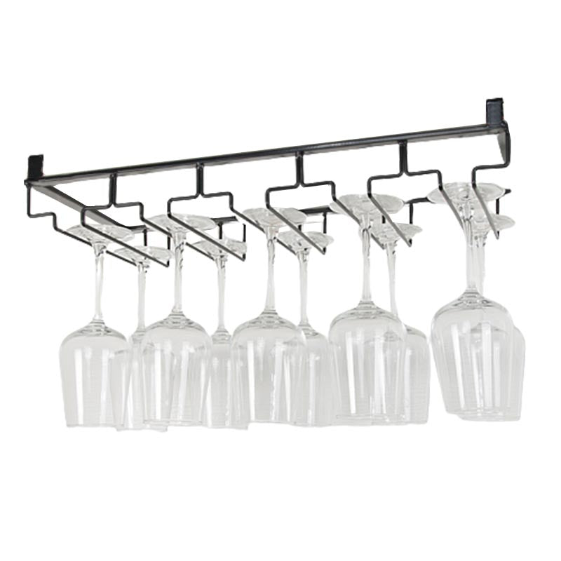 Modern Hanging Wine Glass Rack Metal Glass & Stemware Holder under Cabinet